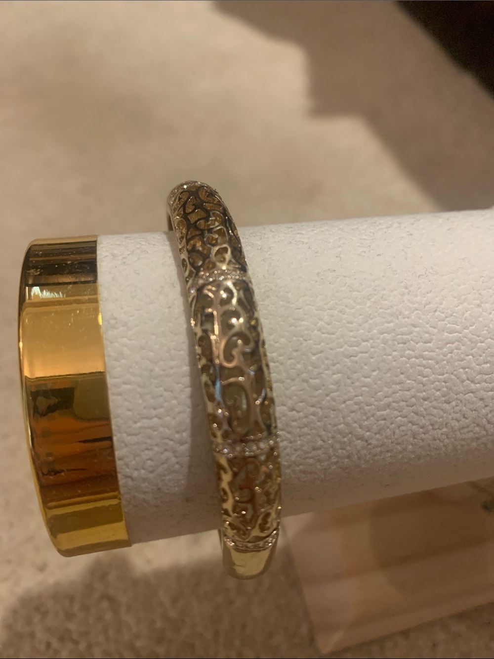 Gold Filigree Openwork Bangle Bracelet - Women's Jewelry